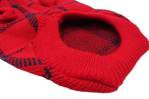 Turtleneck Dog Argyle Sweater for Small Dogs and Cats
