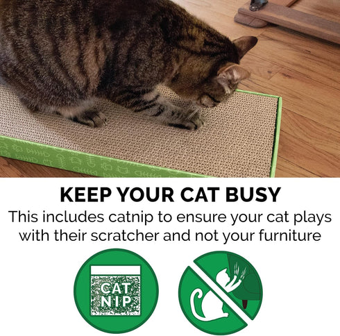 Furhaven Reversible Scratching Board w/ Catnip for Indoor Cats, Classic Corrugated Cat Scratcher Pad, Yellow