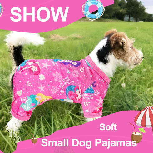 Dog Pajamas for Small Medium Dogs Summer Cute Dog Clothes Boy Girl Dog Pjs Soft Stretchy Puppy Clothes Cat Pet Jammies Outfit (Pink, Large)