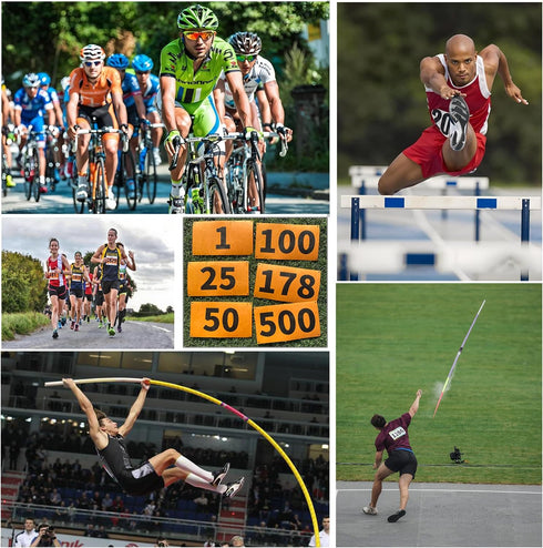 UISKOOPW Race Bib Numbers for Tryouts,Running Bibs with Pins for Races,Marathon,Track,Field Competitor Audition Road ID