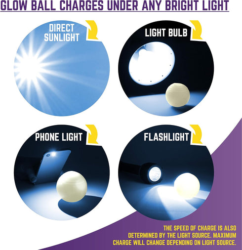 Chew King Glowing Fetch Ball, Dog Ball Toys, 2.5" Balls, 2-Pack
