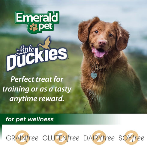 Emerald Pet Little Duckies Crunchy Natural Roasted Duck Dog Treats, Made in the USA