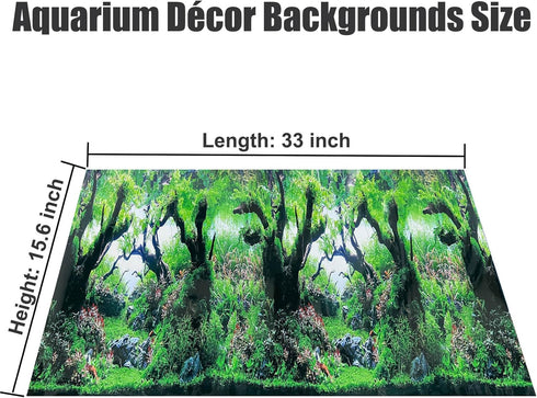 Beach Fish Aquarium Background Poster for 10-20 Gallon Tank, Double Sided Fish Tank Stickers