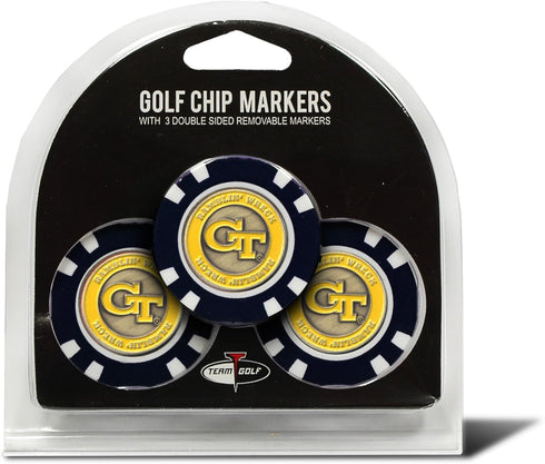 Team Golf NCAA Poker Chip Size with Pop Out Smaller Double-Sided Enamel Markers for Golf