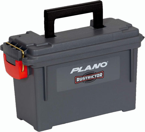 Plano Rustrictor Field Ammo Box .50 Caliber, Gray, Medium Plastic Waterproof Ammo Storage Box, Anti-Rust