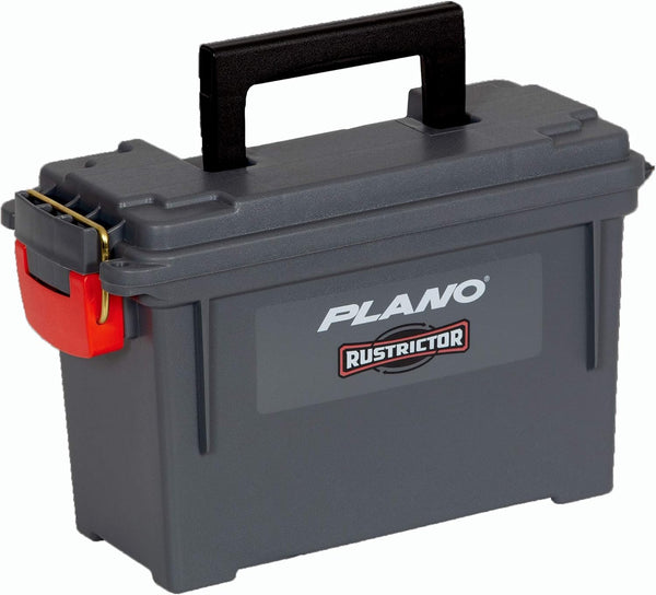 Plano Rustrictor Field Ammo Box .50 Caliber, Gray, Medium Plastic Waterproof Ammo Storage Box, Anti-Rust