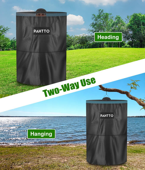PAHTTO Portable Camping Toilet, Foldable Toilet for Adults with Detachable Phone Shelf and Toilet Paper Holder