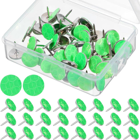 Tweruna 50 PCS Green Reflective Trail Markers, Reflective Tacks for Trail Marking, Green