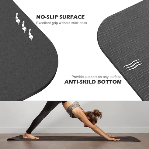 UMINEUX Extra Thick 1/3'' Non Slip Yoga Mat for Women - Eco Friendly TPE Fitness Exercise Mat with Sling