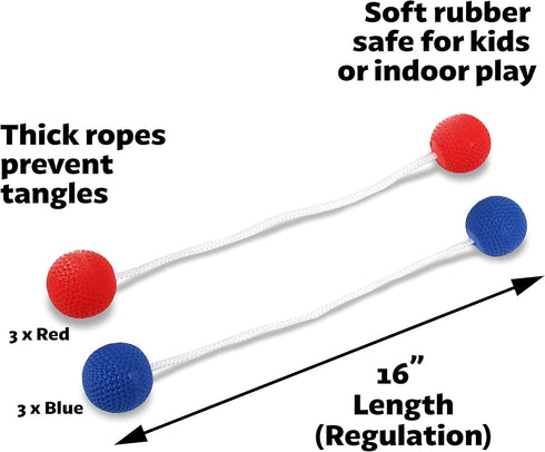 Set GoSports Ladder Toss Bolo Replacement - Kid Safe Soft Rubber or Hard Golf Balls