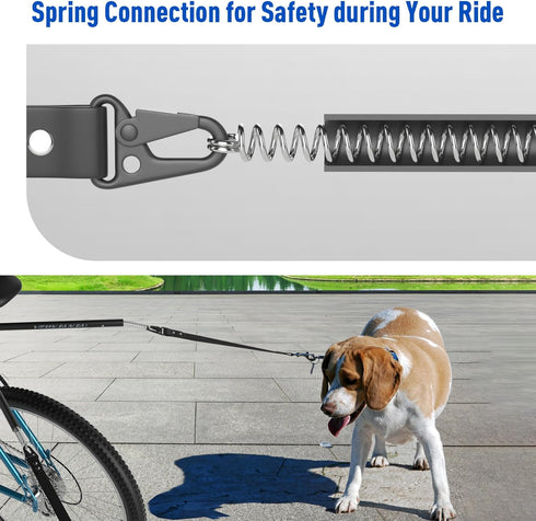 Rotating Dog Bike Leash for 2 Dogs, Flexible Quick Release Bicycle Attachment for Safe Cycling and Walking