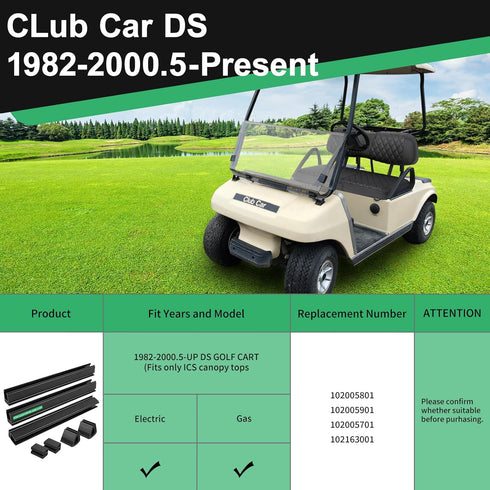 iLSKW Club Car DS 1982-2000.5 | Fit for 1"x1" Tube with Windshield Sash Clips and Retaining Clips