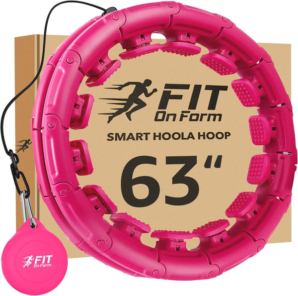 FIT ON FORM Infinity Weighted Hula Fit Hoop for Adult Weight Loss, 2 in 1 Smart Exercise Hoop for Women, 24/28/32