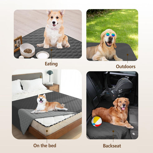 gogobunny 100% Double Sided Waterproof Dog Blanket, Reversible Pet Bed Cover for Furniture, 30x70 Inch (Dark