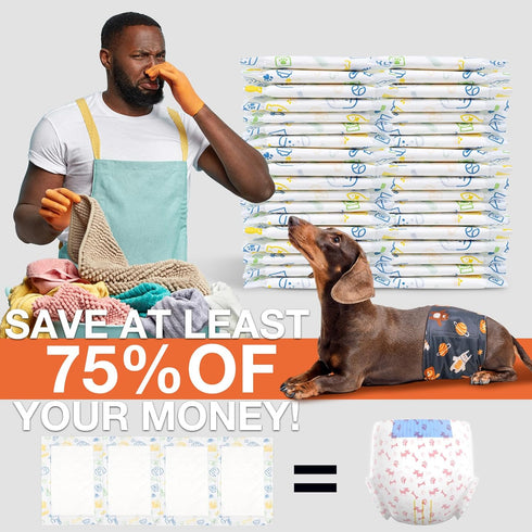 FurVeluxia Dogs(100ct), Dog Diaper Liners for Male and Female Super Absorbent Disposable Dog Diaper Booster Pads