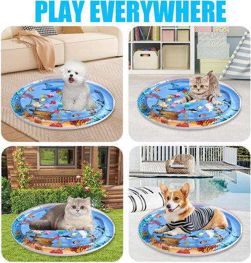 YIJHLHB Inflatable,Summer Thickened Water Mat for Cats,Big Pet Water Bed Washable Pets Cooling Water Sensory Play