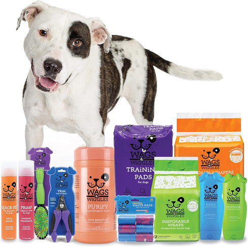 Wags & Wiggles Polish Multipurpose Wipes for Dogs | 100 Count | Clean & Condition Your Dog's Coat with Fresh Very Berry