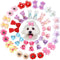 40 Pieces Dog Bows, Cute Puppy Dog Bowknot Hair Bows, Handmade Hair Accessories with Rubber Bands, Multicolor Grooming