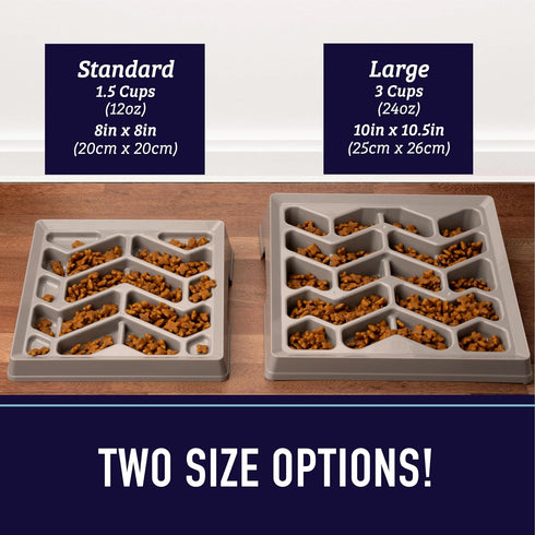 Leashboss Slow Feeder Dog Bowl for Flat Face Breeds, Tilted Slanted Maze Food Bowl for Dogs & Cats