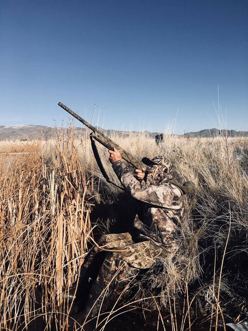 QuikCamo Mossy Oak Camo Hat with Built-in Face Mask for Duck Hunting, Adjustable Velcro Closure