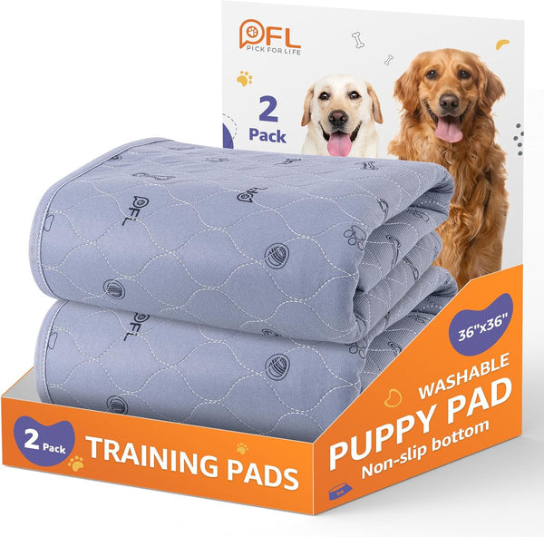 Washable Pee Pads for Dogs, 2Pack Puppy Pads Washable,Absorbent Reusable Whelping Pads,