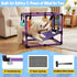 Bullro 8 Hammock Purple Puppy Play Gym with Hanging Toys, Dog Jungle Gym Indoor with and Funny Enrichment Toys, PVC