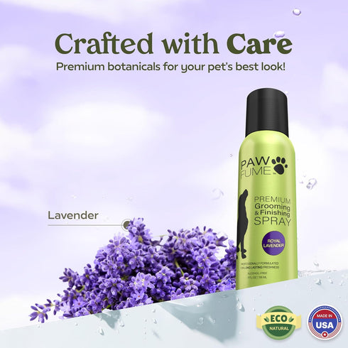 PAWFUME Dog Detangler Grooming Spray, Royal Lavender, 1-Pack – Hypoallergenic, Alcohol-Free, Moisturizing for Coat Care