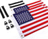 TOBWOLF 2PCS 12" x 18" Golf Cart Flags - Easy Installation Embroidery American Flags with Elastic Strap Bracket