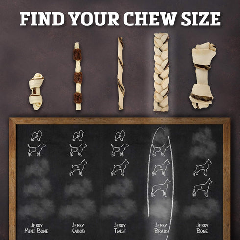 Rawhide Dog Treats | Healthy, Grass-Fed Buffalo Jerky Chews | Hickory Smoked Flavor, 10 Count