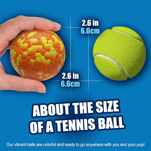 Indestructible Dog Balls, Durable Bouncy Tennis Balls for Aggressive Chewers, Interactive Fetch Game Toys (4 Balls)