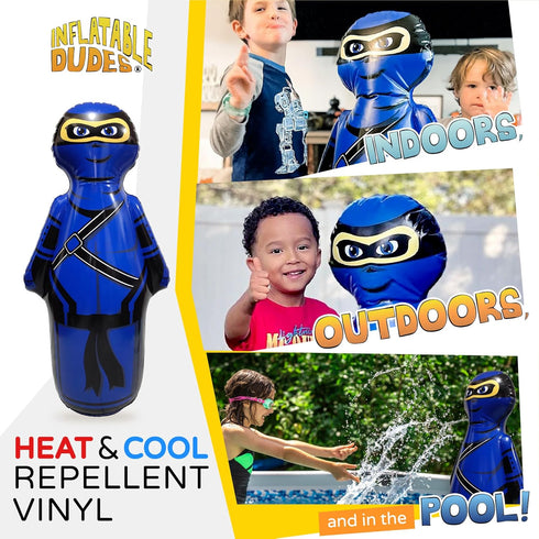 Small Ninja 40 Inches Kids Punching Bag, Filled Bop Bag for Indoor Outdoor Fun