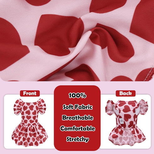 CuteBone Dog Dress Princess Puppy Birthday Dress with Flutter Sleeves, Cat Clothes Outfit for Small Dogs Girl