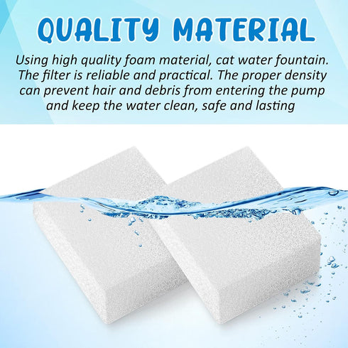 12 67oz/ 2l Trimmable Mudder Pcs Cat Water Fountain Filter Pre Filter Sponge for Pet Water Fountain Foam Filters