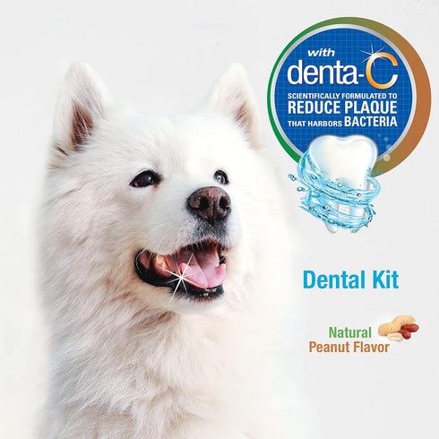 Nylabone Advanced Oral Care Natural Dog Dental Kit, Peanut Flavor, 2.5 oz.