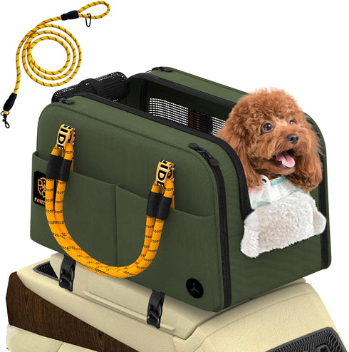 PAWZIDEA Center Console Dog Car Seat, Enclosed Small Dog Armrest Booster Carseat,