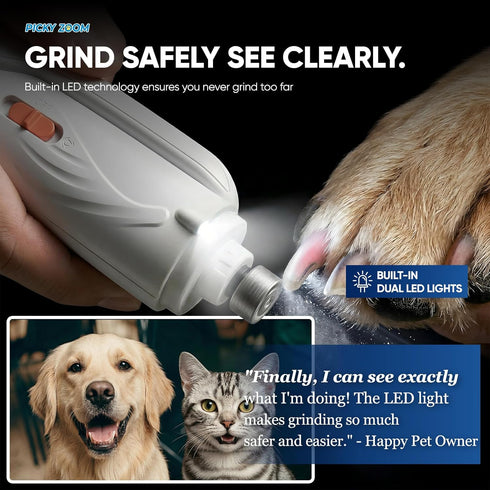 Picky zoom 2-in-1 Trimmers, Dog & Cat Nail Clippers and Grinder with Light Upgraded Safety Guard to Avoid Overcutting