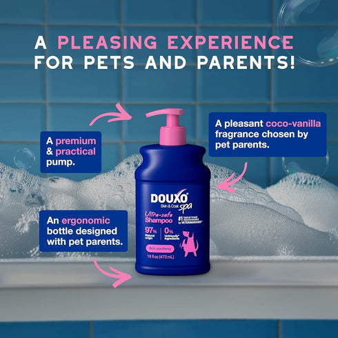 16 oz, DOUXO Skin & Coat SPA - Ultra-Safe Sensitive Skin Soothing Shampoo, fl Skin-Friendly Formula Cleans and Soothes