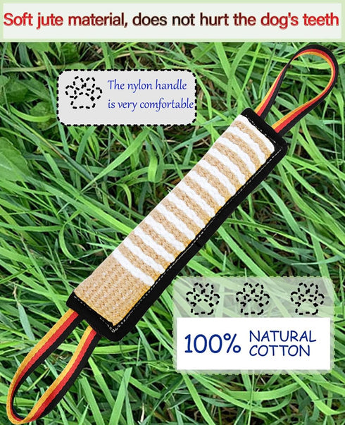 Clysoru Dog Tug Toy Tough Jute Bite Pillow Lasting Training Equipment Puppy to Large Dogs Interactive for Large