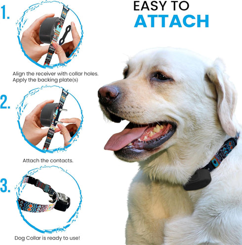 E Collar Replacement Strap, Shock Collar Replacement, Compatible with Pet Safe & Invisible Fence, Medium, Boho Tribal 3