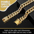 LEIFIDE Dog Chain Collar, Diamond Link 12 mm Wide Necklace for Small Medium Large Dogs Cats (Gold, AB Color, 12 Inch)