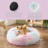 Bedsure Calming Dog Bed for Medium Dogs, Donut Washable Plush Faux Fur Cat Bed - Multi-Colored, 30 inches