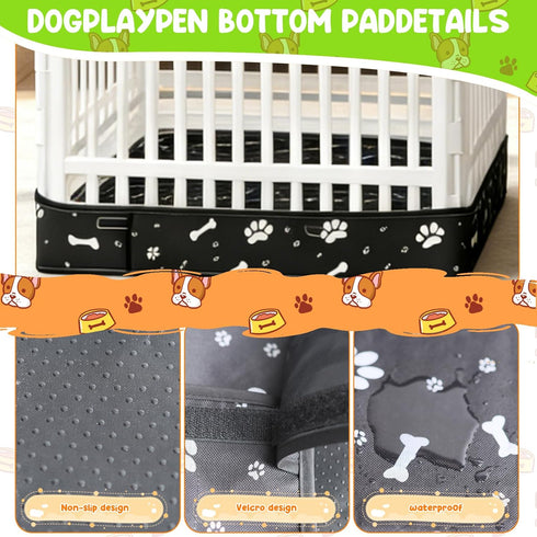 LynxLink Set,Playpen 36 Inch, 36 Inch Dog Playpens Cover and Bottom Mat Not Included, Non-Slip Dog Crate Covers Dog