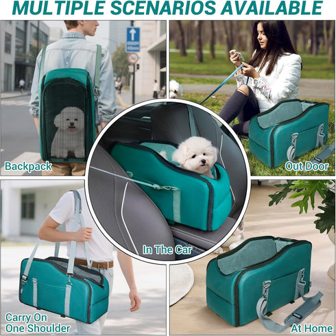 11 lbs LIWSHWZ Console Dog Car Seat - Portable Travel Dogs Armrest Booster Seat with Absorbent Recyclable Diaper