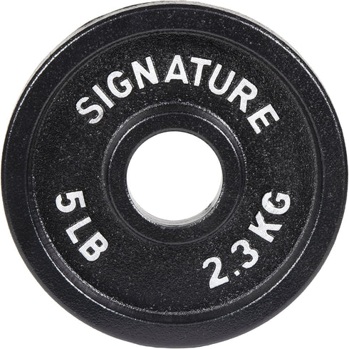 Signature Fitness Deep Dish 2-Inch Olympic Cast Iron Weight Plates - E-Coating for Durability
