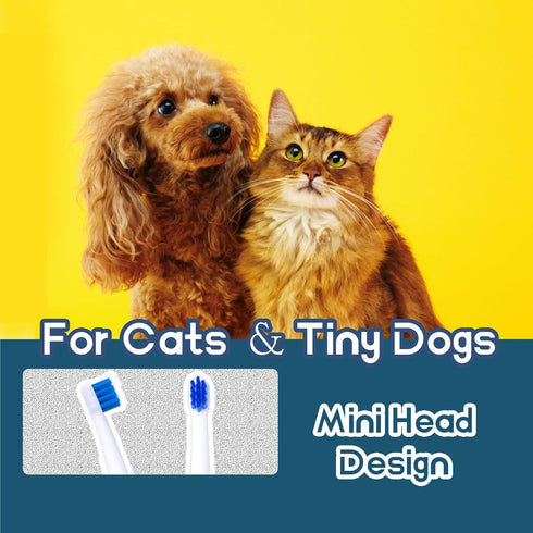 15 2 Cat Toothbrush, Small Dog & Puppy Tooth Brushing Kit, Ultra Soft & Mini Curved Head Teeth Brush for Kitten & Tiny