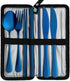 VANDBAO Camping Utensils Set, Portable Travel Cutlery with Case, Reusable Stainless Steel, Includes Extra Knife and