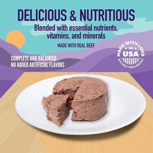 3 oz (Pack 24), A Strong Heart Canned Wet Cat Food, Beef Dinner Pat - Cans of Made in The USA with Real Beef