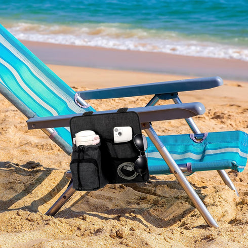 Cosblank 4 2 Beach Chair Cup Holder Attachment Nylon Chair Drink Holder Phone Water Bottle Holder Organizer Pockets
