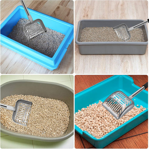 Cat Litter Scoop, Metal Long Handle Kitty Litter Coop Scooper, Heavy Duty Pooper for Litter Box, 32inch