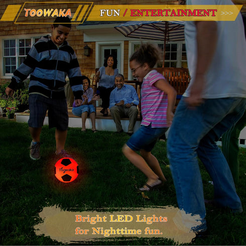 Light Up Soccer Ball, Size 5 Glow in The Dark LED Soccer Ball with Pre-Installed Batteries, Glow Soccer Ball